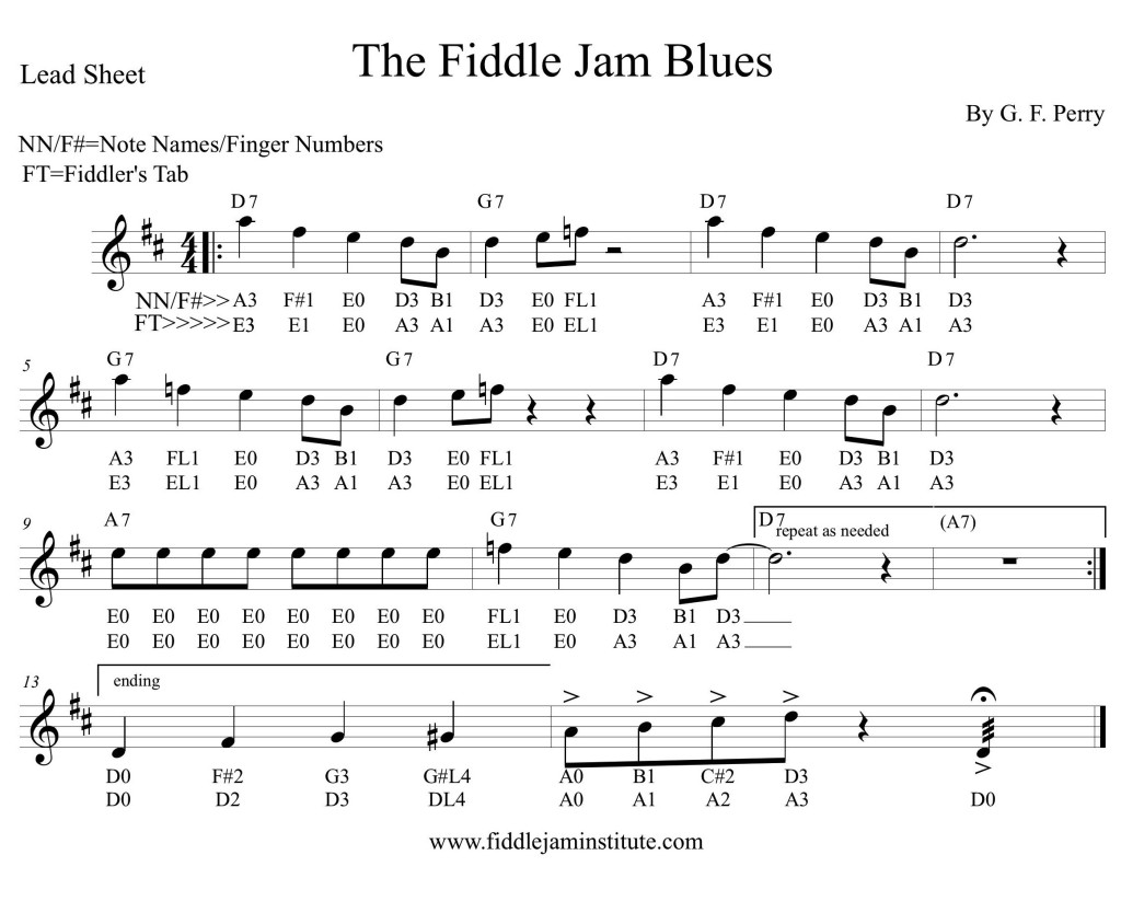 Fiddle Jam Blues Chart